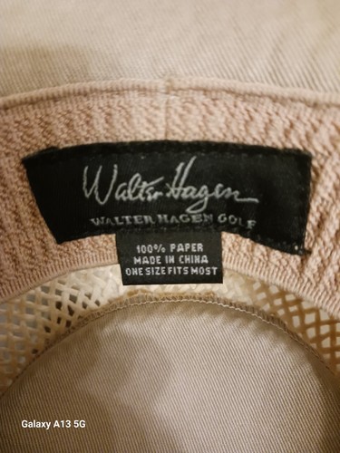 Walter Hagen Straw Golf Hat Panama Style Men's Beige Boaters Cap Wide Brimmed. - Picture 7 of 9