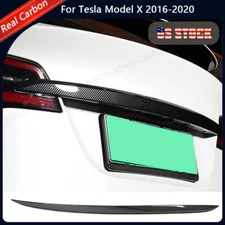 For Tesla Model X 2016-2020 Carbon Rear Trunk Lid Cover Trim Tail Accessories