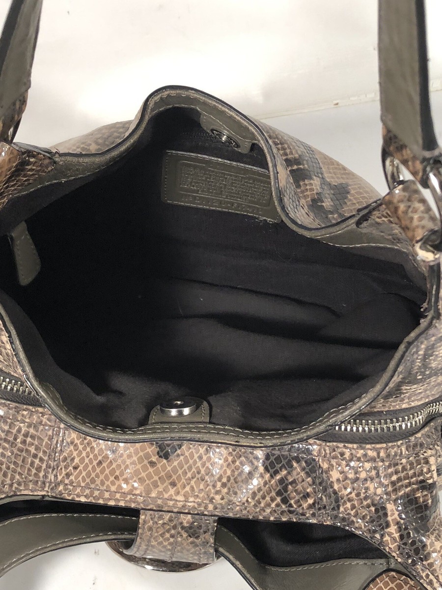 Coach Soho Lynn Faux Python Embossed 3 Compartment Snakeskin Hobo