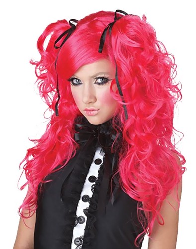 Sexy Hot Pink Doll House Wig Half Pigtails Rave Party Japanese Anime Cosplay - Bild 2 von 12