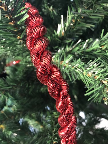 2m Red Christmas Rope Tinsel Garland Tree Hanging Decoration - 3 Pack Decor - Picture 2 of 8