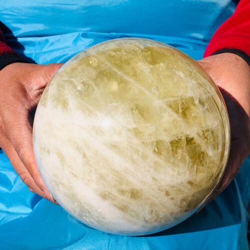7.78LB Large Natural Yellow crystal ball Quartz Citrine sphere Mineral healing - Picture 13 of 20