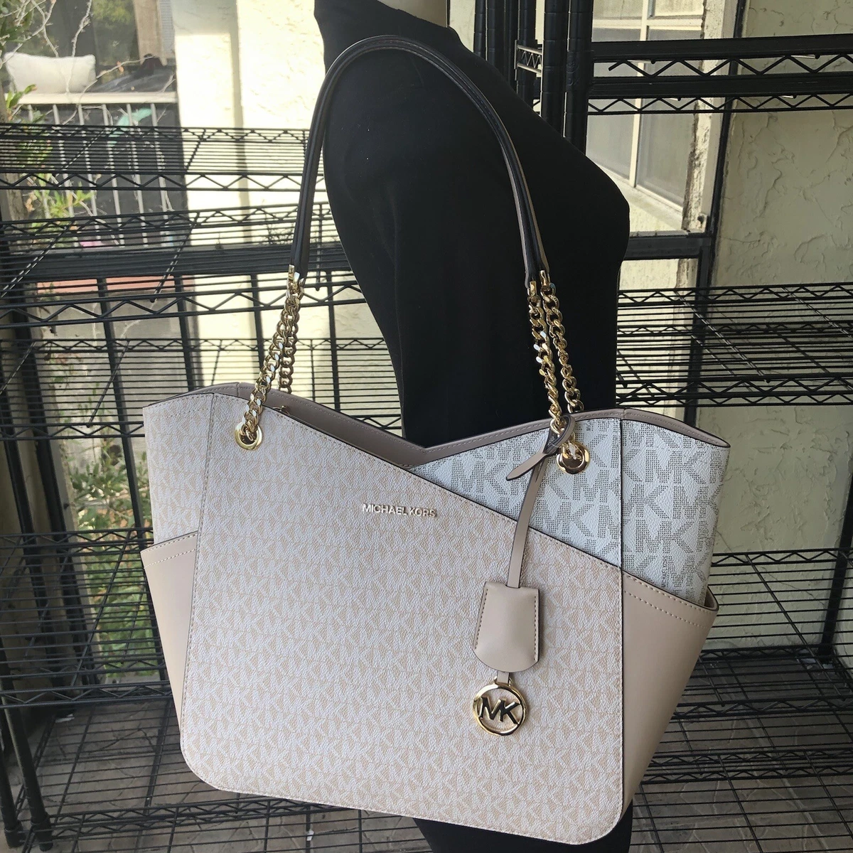 Michael Kors Women Ladies Large PVC Shoulder Tote Bag Purse 