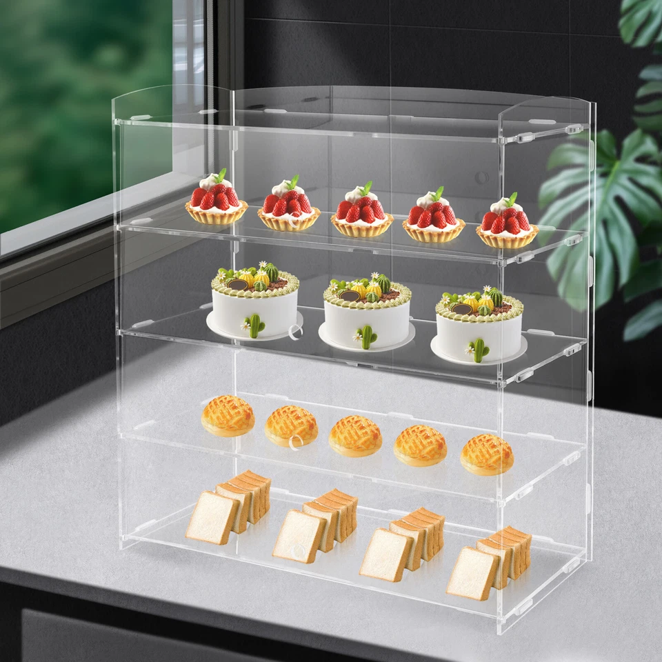 Acrylic Display Case Bakery Pastry Display Case 4 Tier Showcase Countertop - Image 2 of 4