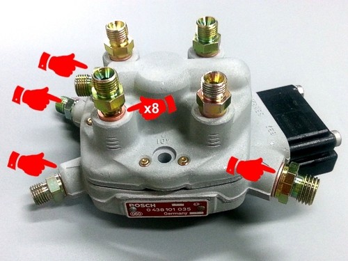 0438101002 Mercedes 190E, 200E, 230GE Kit de reparación para distribuidor de combustible Bosch - Imagen 8 de 12