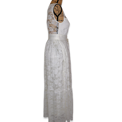 Mesh Lace Floral Open back Detachable Belt Wedding Dress Bridesmaid Size Small | eBay Mesh Lace Floral Open back Detachable Belt Wedding Dress Bridesmaid Size Small | eBay