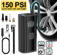 150 PSI Air Compressor Tire Inflator Fits Car Moto Bike Tires Air Pump Cordless