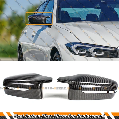 CARBON FIBER REPLACEMENT SIDE MIRROR CAPS FOR 23-25 BMW G20 G42 G26 M240i M340i
