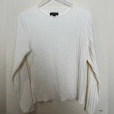 J Crew ivory Pointelle long-sleeve T-shirt XL CC996