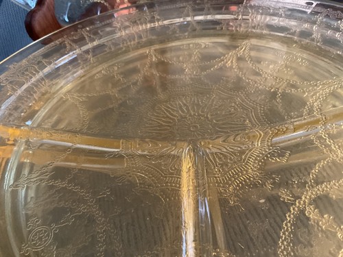5 Anchor Hocking CAMEO GRILL Plates, Depression Glass 10 1/2” YELLOW - Picture 5 of 5