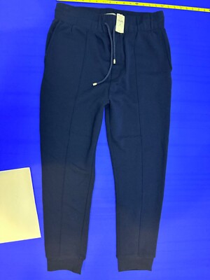 M0128    $195 Neiman Marcus Blue Navy Recycled Cotton  Sweatpants  Size M