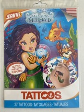 BRAND NEW Maddie The mermaid 25 temporary Glitter tattoos