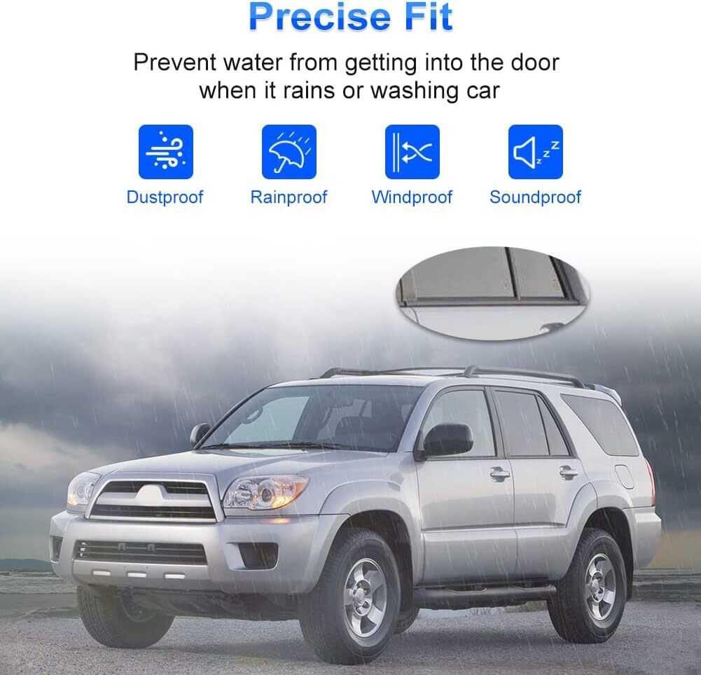 4Pcs Door Seal Belt Molding Weatherstrip Kit For Toyota