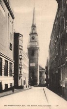 Boston Massachusetts, Old North Church, Historical  Building, Vintage Postcard