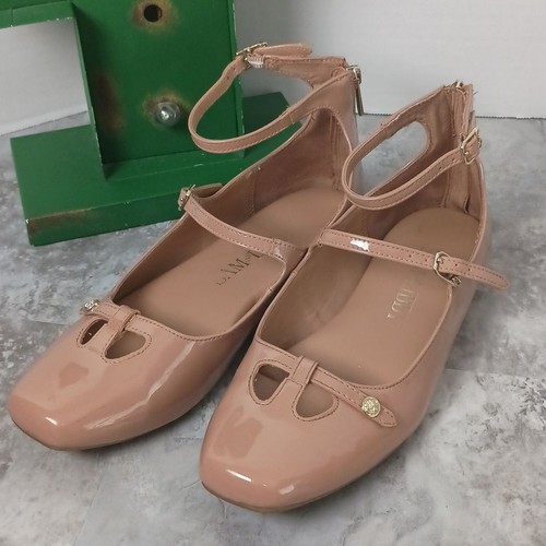Sam & Libby Womens Size 9 Neutral Mary Janes Shoes Ballerinacore - Picture 3 of 6