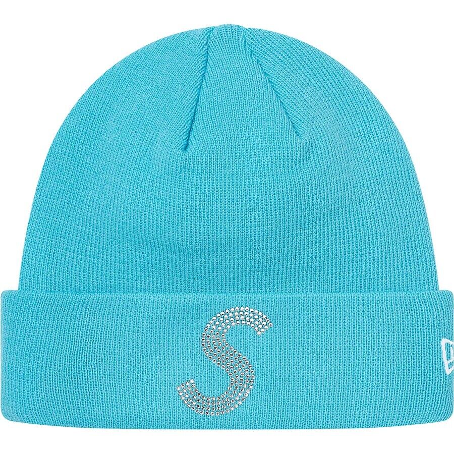 Supreme New Era Swarovski S Logo Beanie White Teal S/S 21