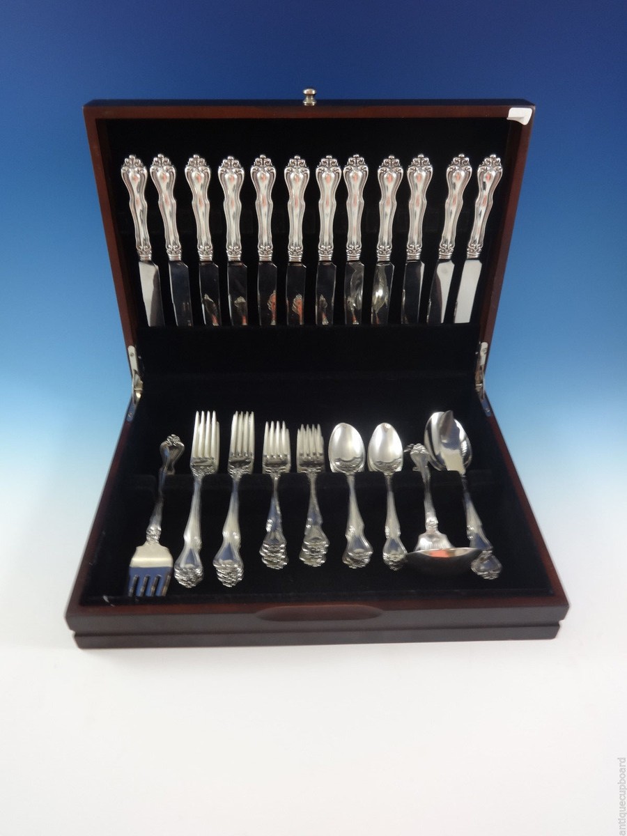 【純銀】①R.Barton／３本×２組②③Whiting／ M.ジュメル２種４本 George and Martha by Westmorland Sterling Silver Flatware Set 12