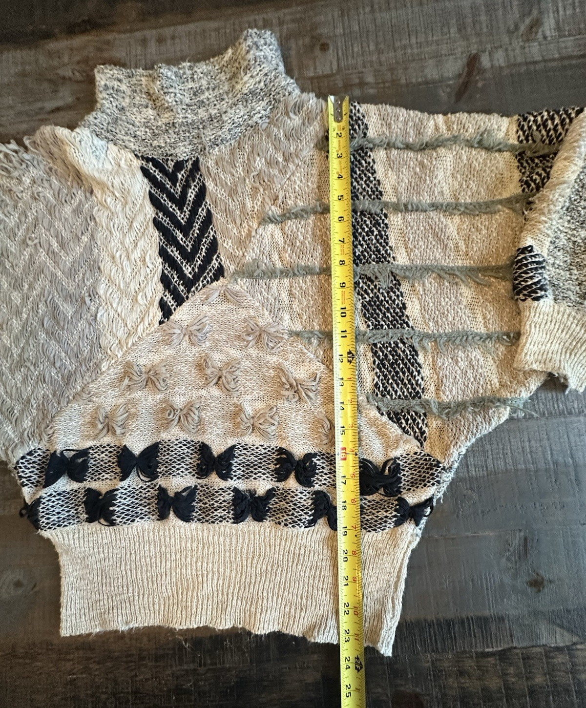 Vintage Patchwork Textured Sweater - image 10