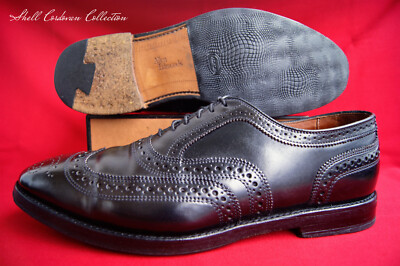 Allen Edmonds Pferdeleder Shell Cordovan 11 E Cambridge Black Wingtip Dress Shoe