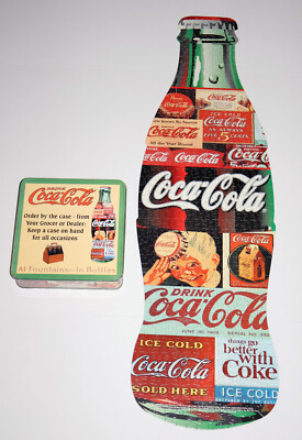 COCA COLA PUZZLE 500 pcs COKE BOTTLE SHAPE in METAL TIN with