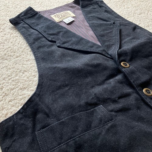 Frontier Classics men Old West black canvas waistcoat vest Victorian Steampunk S - Picture 4 of 10