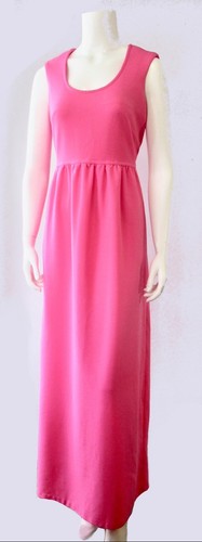 Maxi Vestido Vintage Años 70 Sin Mangas Chicle Anfitriona Fiesta Cóctel Mod GoGo S M - Imagen 2 de 5