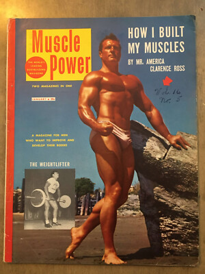 Muscle Power Magazine January 1954 Clarence Ross Vintage Bodybuilding Magazine