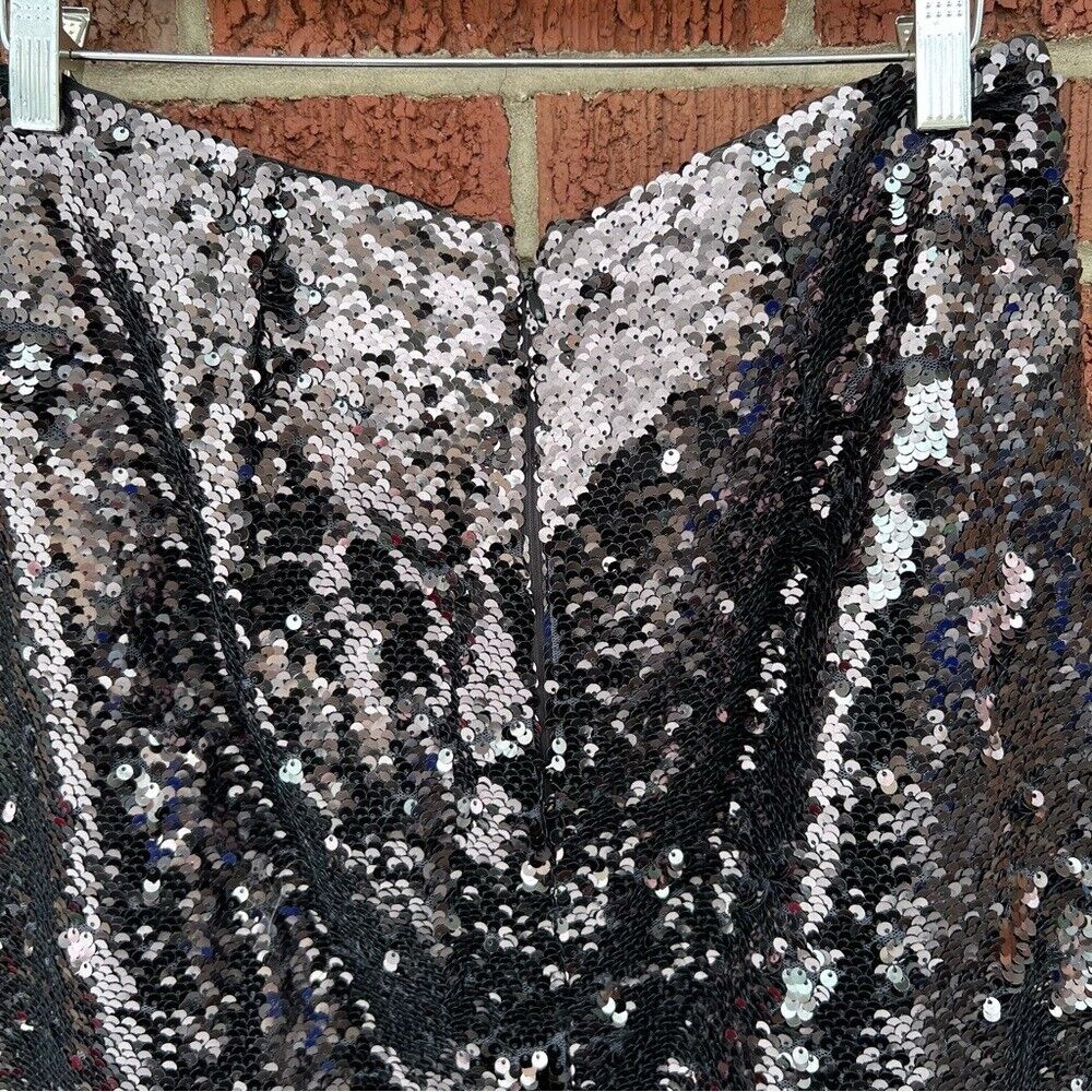 Ann Taylor Dark Gray and Silver Sequin High Waist… - image 5