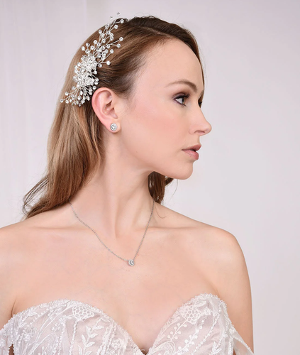 Crystal Hair Comb Flower Crystal Rhinestone Wedding Hair Comb Bridal - Picture 5 of 10