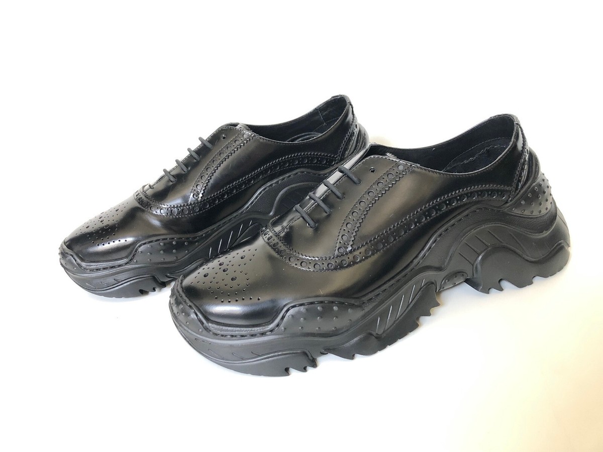 Nº21 Black Sneaker Shoes Size 40 / 9 Made In Italy Nobuk Stitches Sneaker Black and Pale pink – Giuseppe Annunziata main image 3