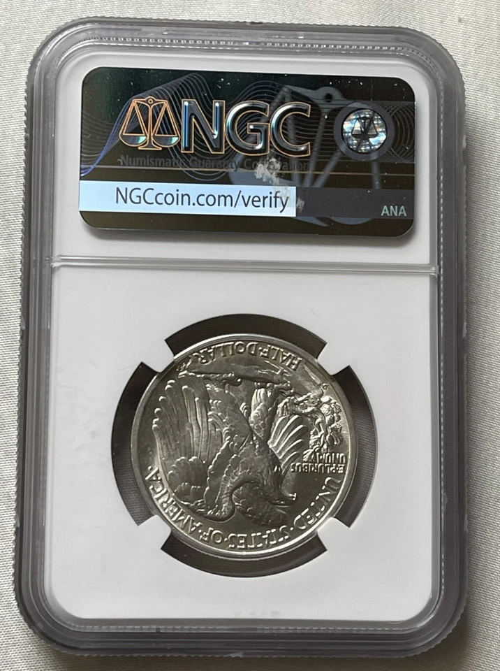 1939-D Walking Liberty Half Dollar BU - Image 2 of 2