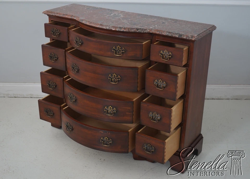 L68885: Consola de servidor superior de mármol con 12 cajones CENTURY Cherry Foto 3 de 4