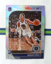 2019-20 NBA Hoops Premium Stock Jordan Poole Rookie Silver Prizm Holo #223