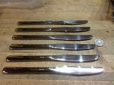 6 new military issue Oneida table knife butter high polished stainless US OL new