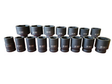 16pc Set Of 1 Drive Metric M.m. Jumbo Deep Impact Sockets 27mm - 80mm