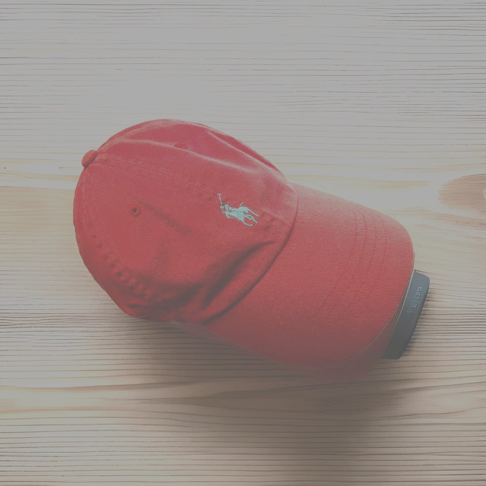 Ralph Lauren Polo Sombrero Rosa Pálido Naranja Azul Pony Logo Correa de Cuero Ajustable Foto 2 de 4