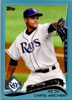 #ad 2014 Topps Series 2 retail Walmart Blue #383 Chris Archer Tampa Bay Rays FS $0.99