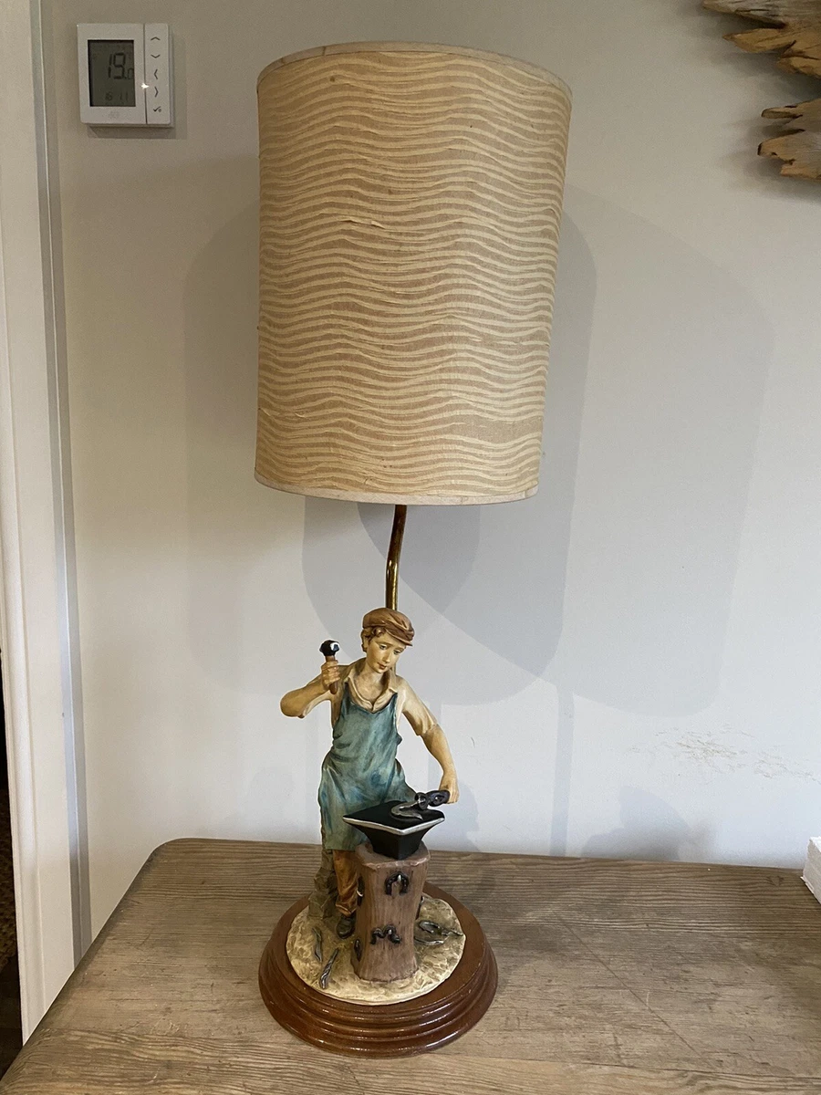 Lovely Vintage unusual farrier statue table lamp