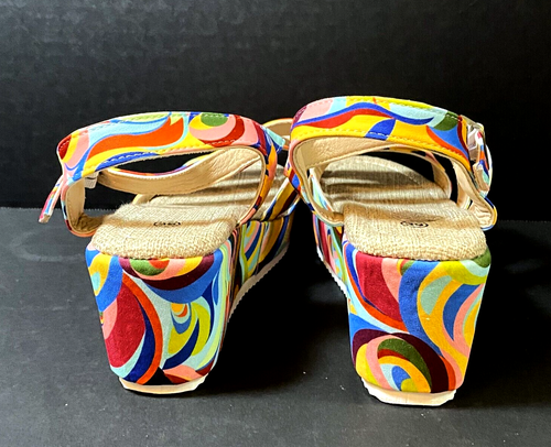 Ladies Bohemian Open Toe/Buckle/Strap Wedge Heel Soled Roman Sandals - Foto 6 di 7