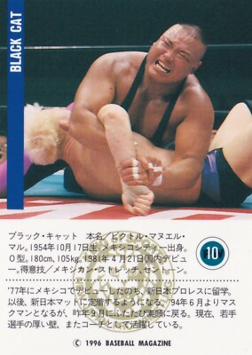 Black Cat 1996 BBM Card 10 New Japan Pro Wrestling AAA WCW UWA
