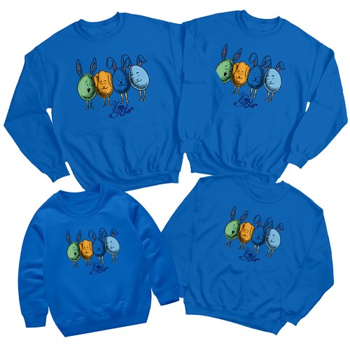 Family Eggs with Bunny Ears Happy Easter Sweatshirt Jumper Holiday Matching #ED - Picture 23 of 27