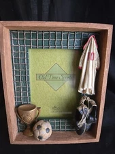Vintage RUSS Old Time Sports Soccer 3D Resin Frame For 3.5 X 5” Picture 