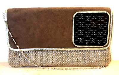 Esbeda Women's Multicolor Leather Mesh Chain Strap Crossbody Clutch Purse Bag