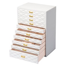 Extra Large Jewelery Box, 10-Layer Storage Case, Faux Leather Organizer with ...