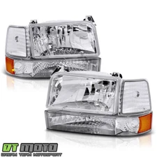 1992-1996 Ford F150 F250 F350 Bronco Headlights w/Corner Signal Bumper Lamps 6pc