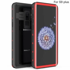 For Samsung Galaxy S9 Red Waterproof Case Cover Shockproof Screen Protector