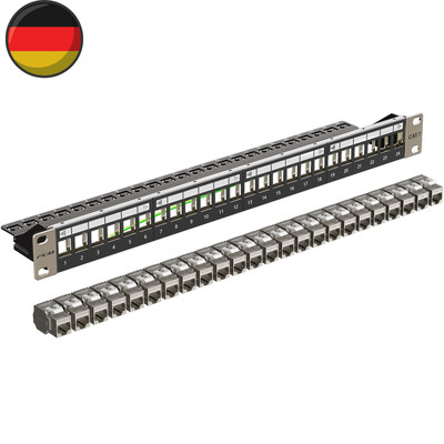 10Gbps 24 Port CAT7 Patchpanel Mit 24X Cat7 Keystone Module Geschirmter, 19'' Zol