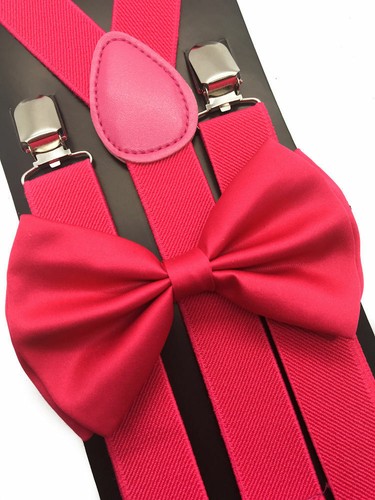 New Unisex Men's Women's Adult Combo Deal 1 Clip-on Suspender + 1 Bow-Tie Combo - Picture 27 of 68