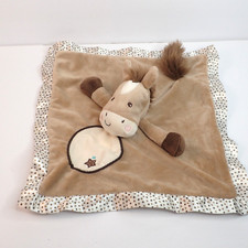Douglas Baby Plush Pony Horse Lovey Satin Trim Star Security Blanket 15"
