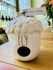 Rae Dunn FLY Ceramic Acorn Birdhouse 8”